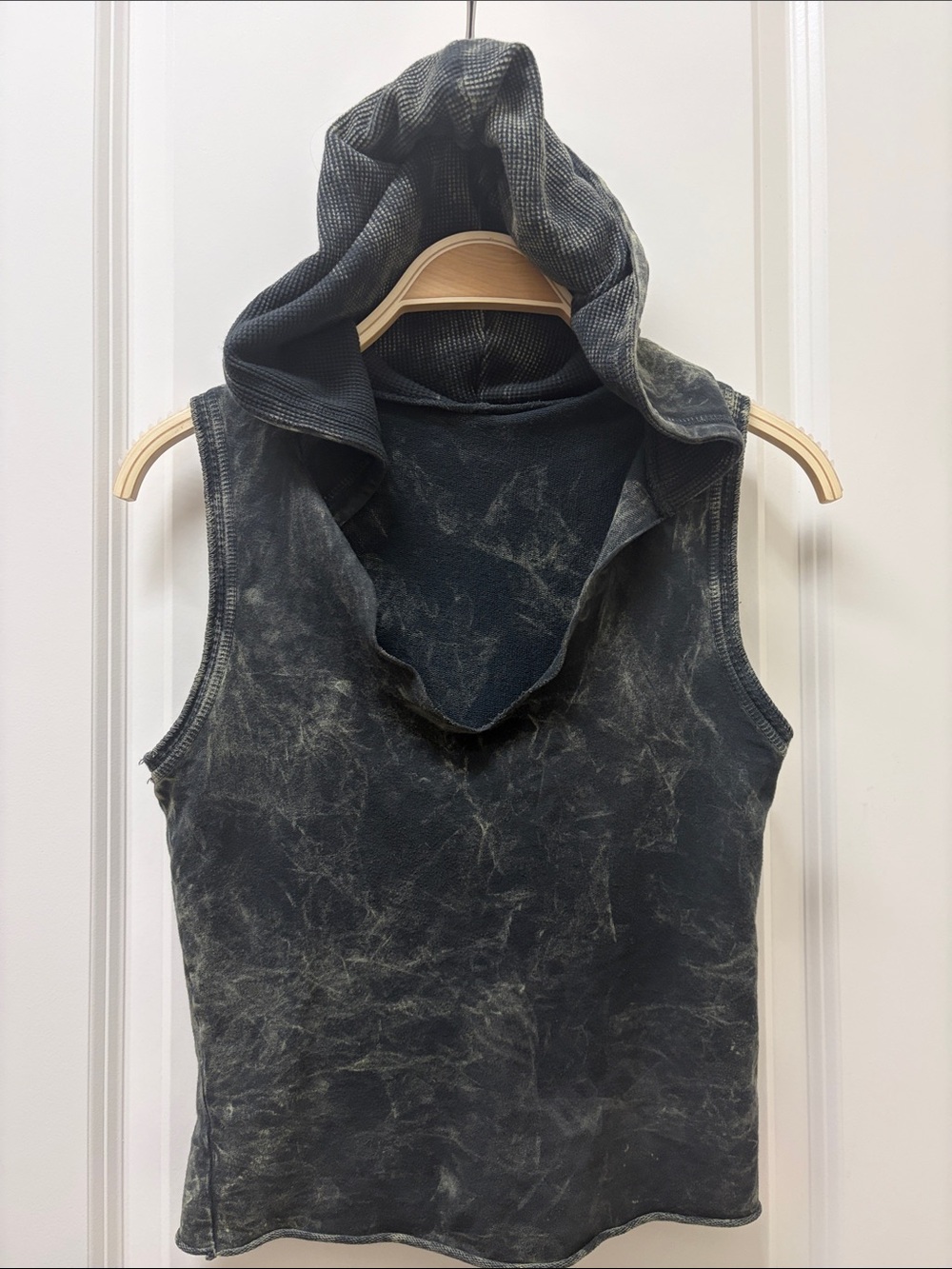 Vintage Army Hooded Sleeveless Tank Top w/ Thermal lined Hood